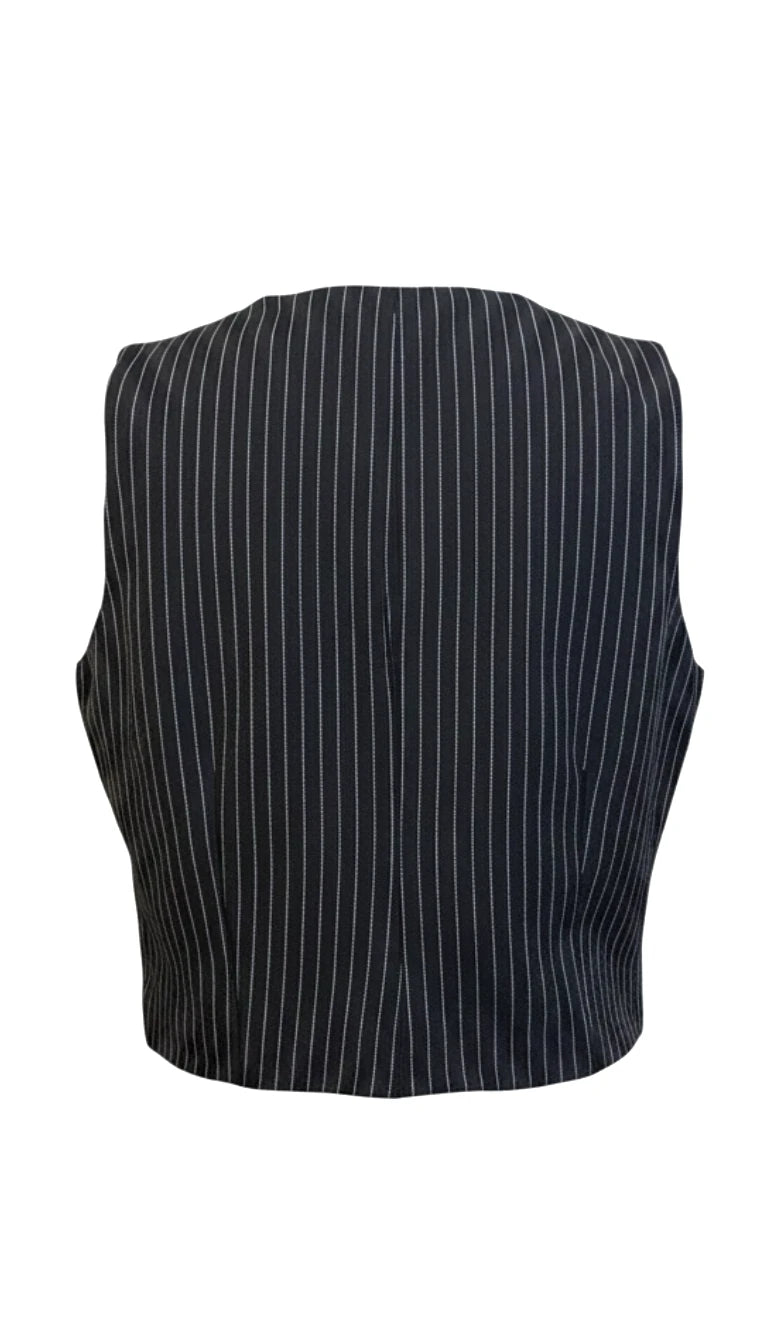 Negrita Black Pinstripe Vest