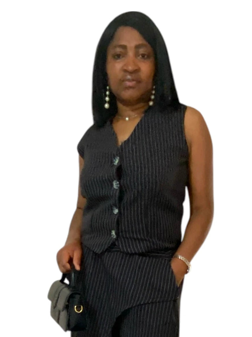 Negrita Black Pinstripe Vest