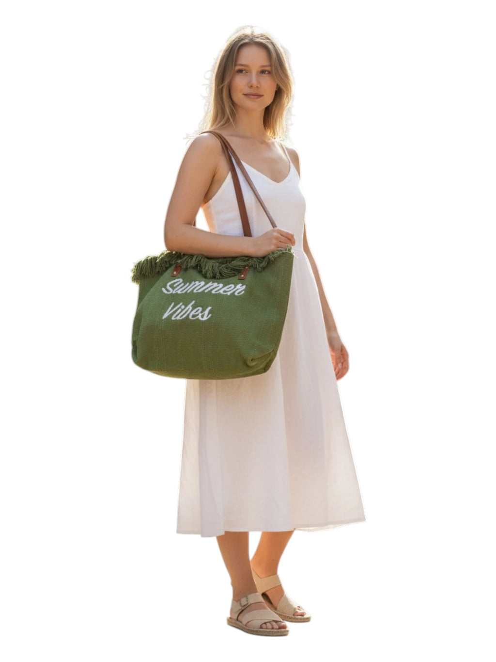 Large Embroidered Letter Women’s Canvas Bag