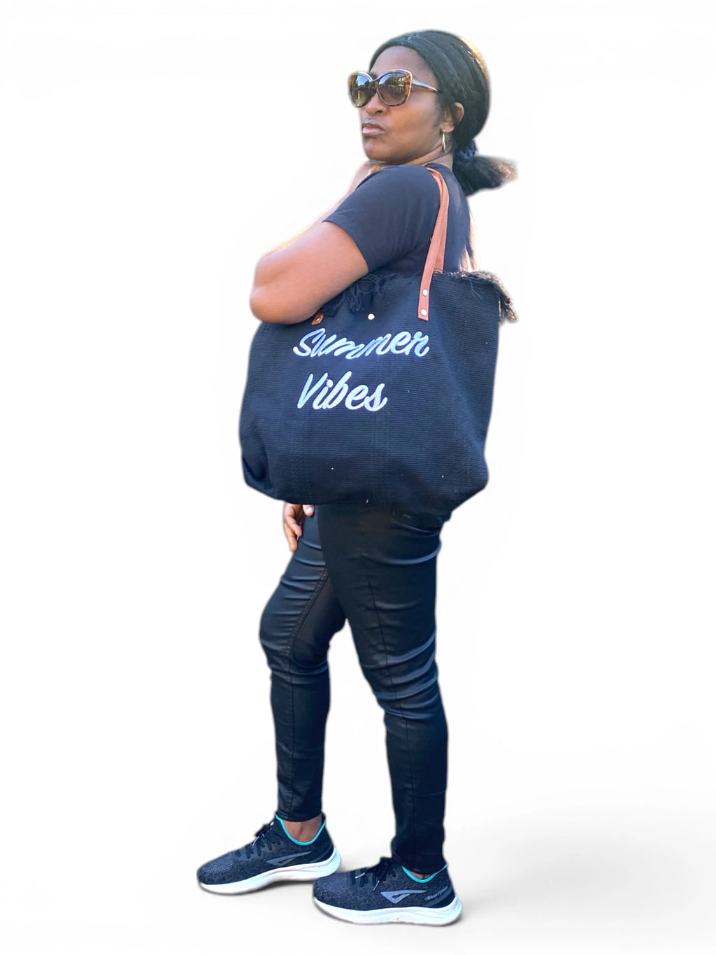 Large Embroidered Letter Women’s Canvas Bag