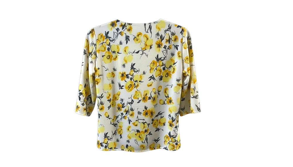 Yellow Blossom Cowl Neck Top