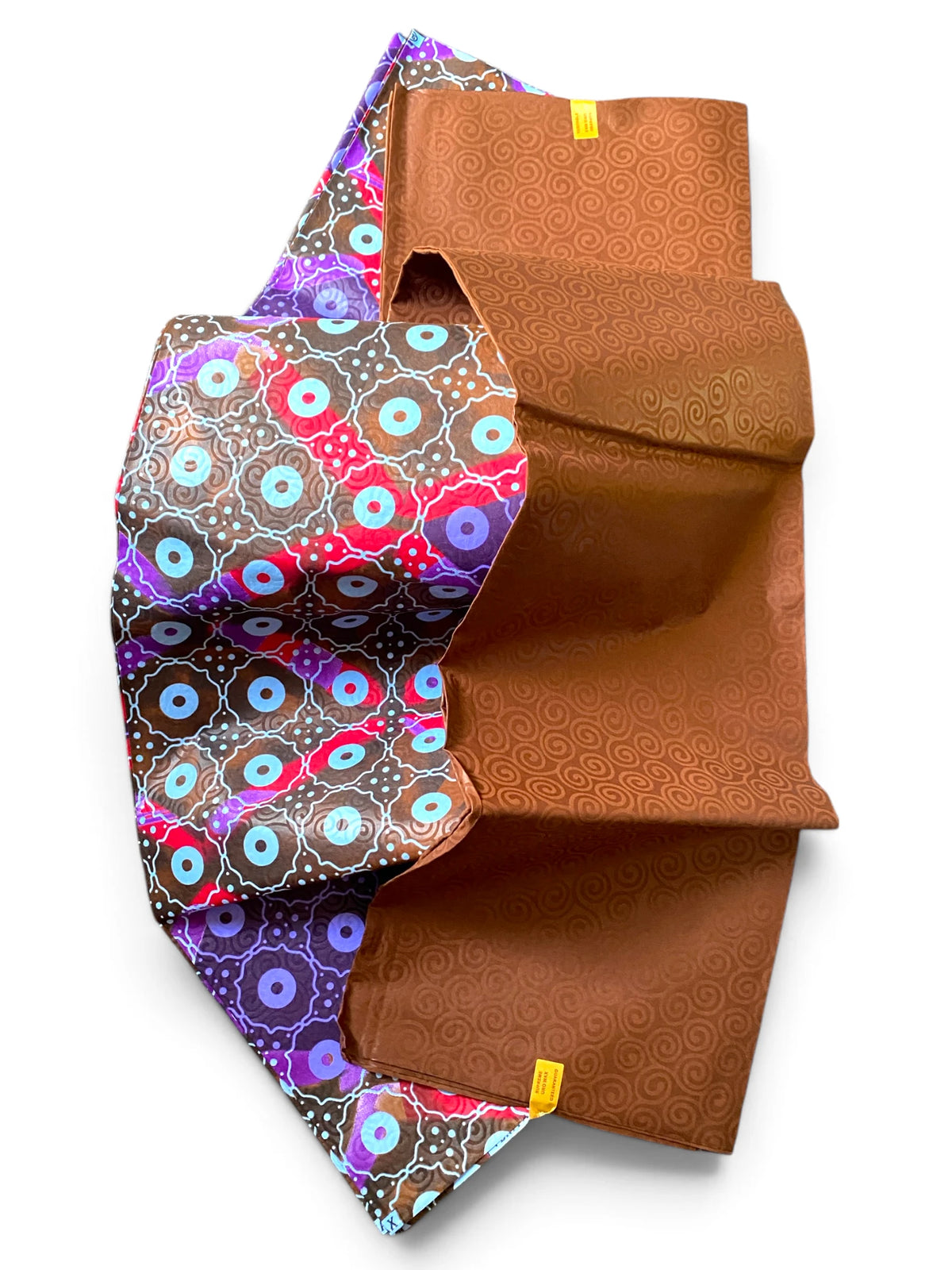 6 Yards African Print Fabric – Cotton Blend  Print Geometric circular and lattice
