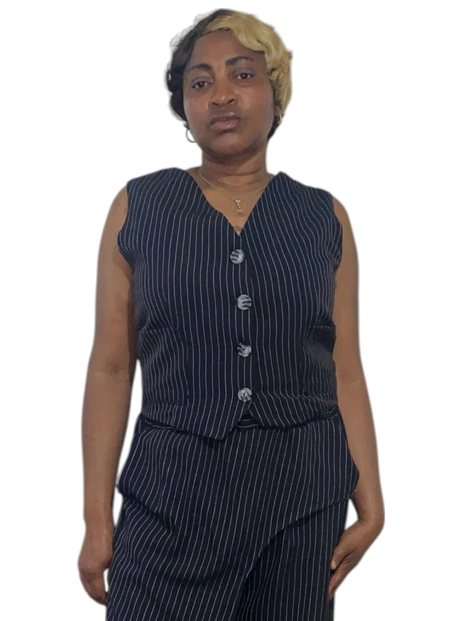 Negrita Black Pinstripe Vest